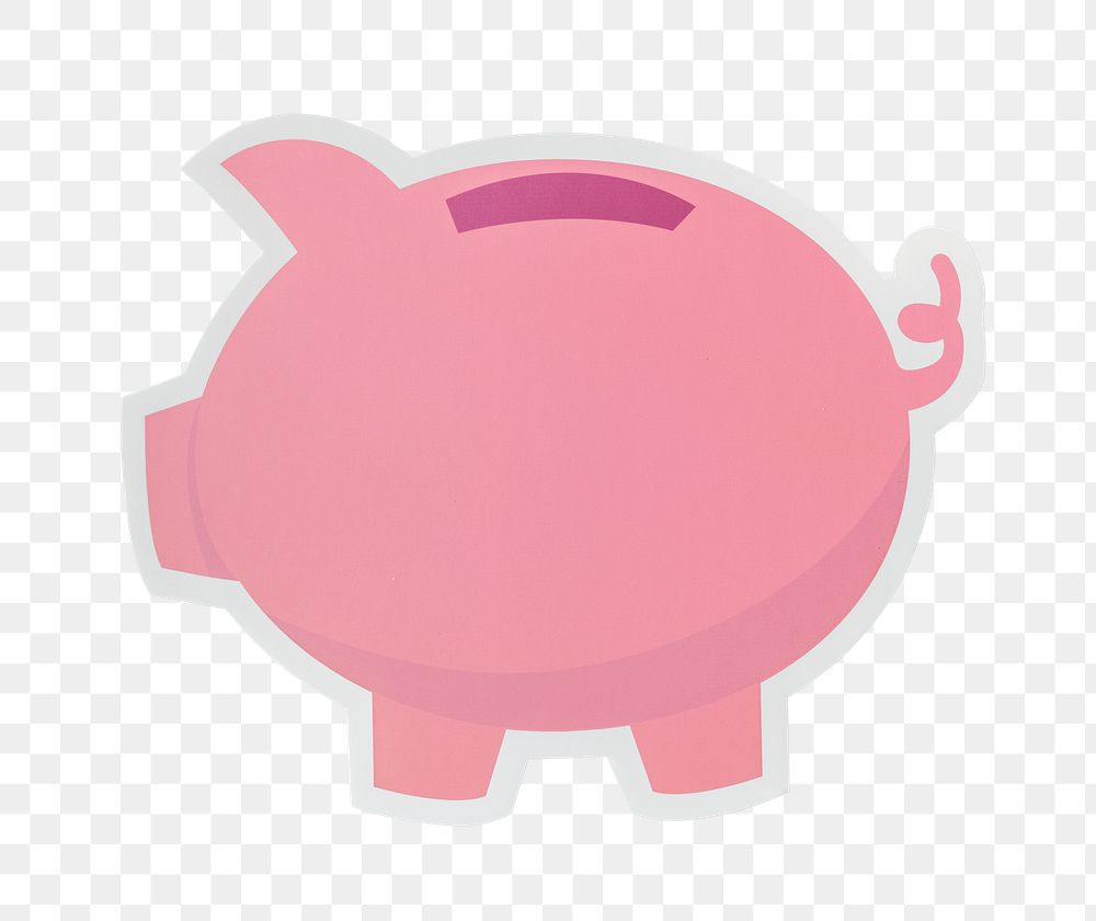 PNG piggy bank icon sticker transparent background