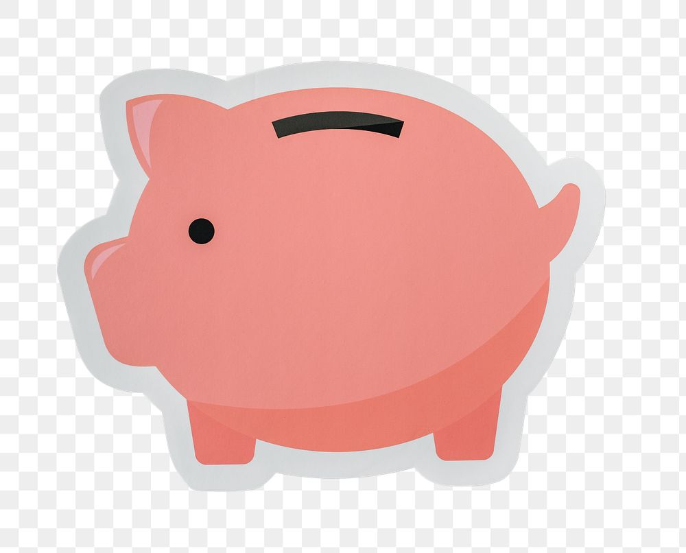 PNG piggy bank icon sticker transparent background