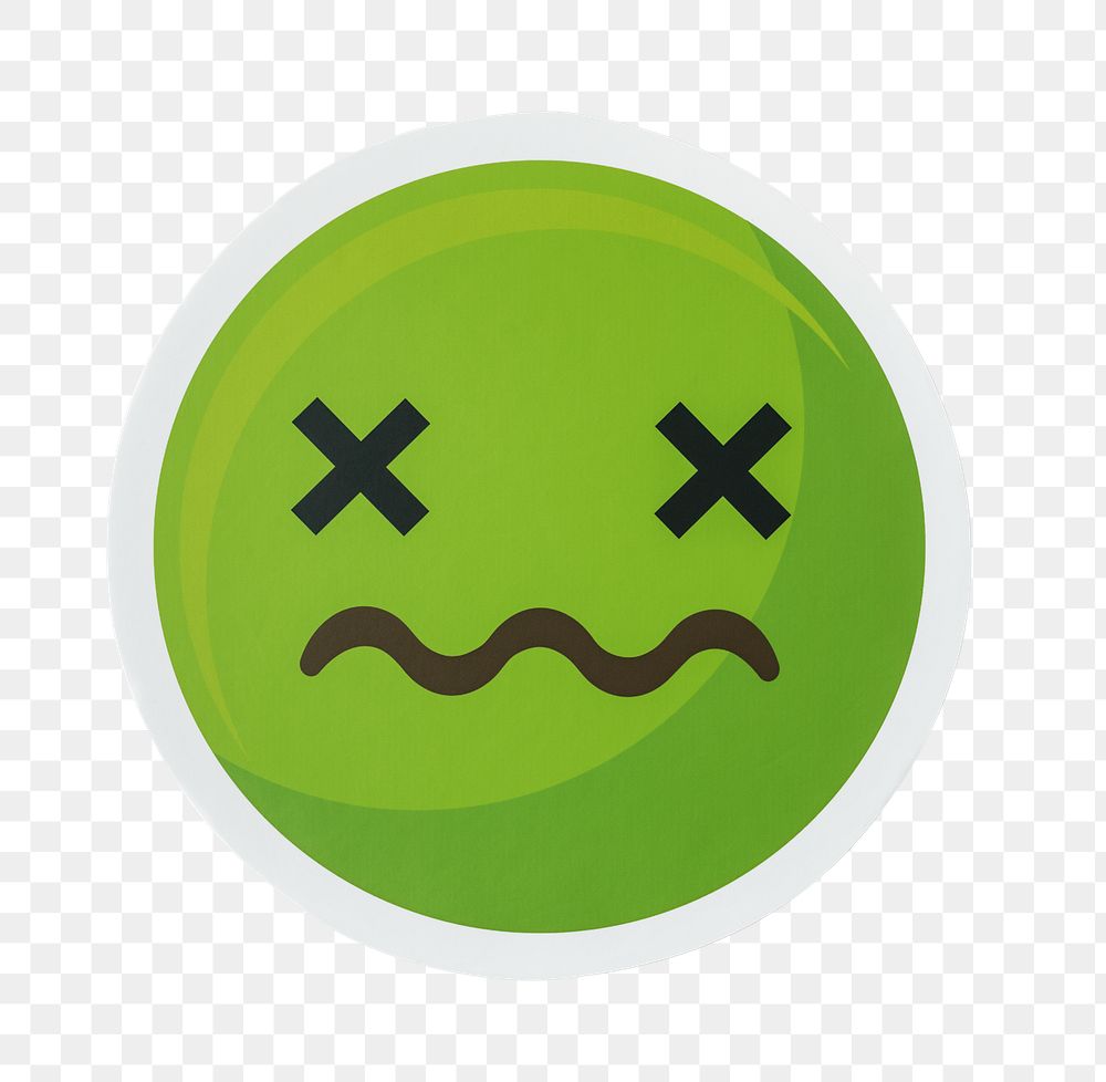 PNG Sick face emoticon  sticker transparent background