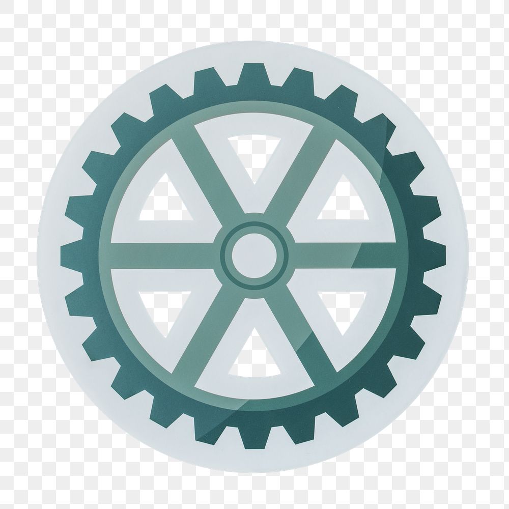 PNG cog wheel icon sticker transparent background