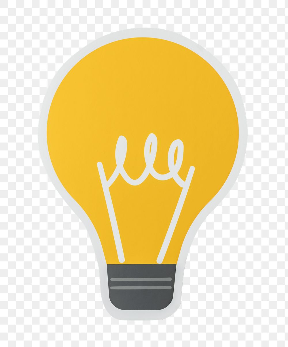PNG  light bulb icon sticker transparent background