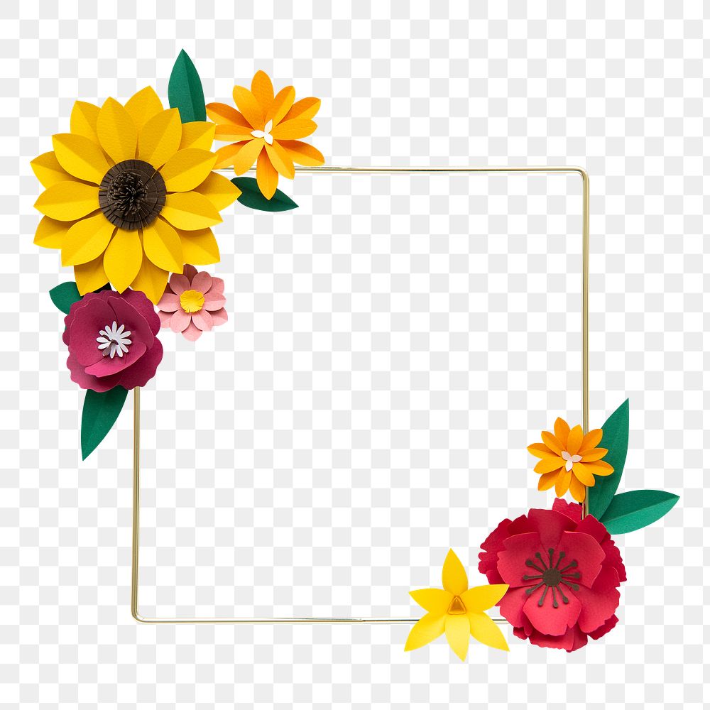 Gold frame png element, transparent background