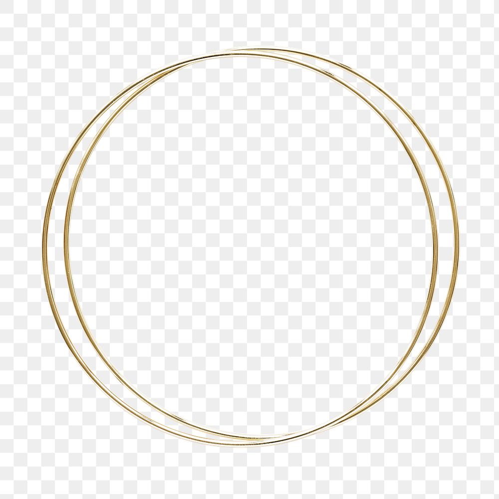 Gold frame png element, transparent background