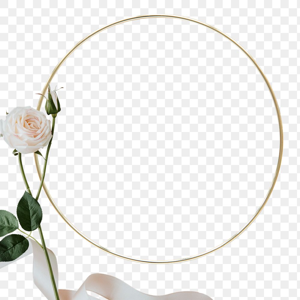 Gold frame png element, transparent background