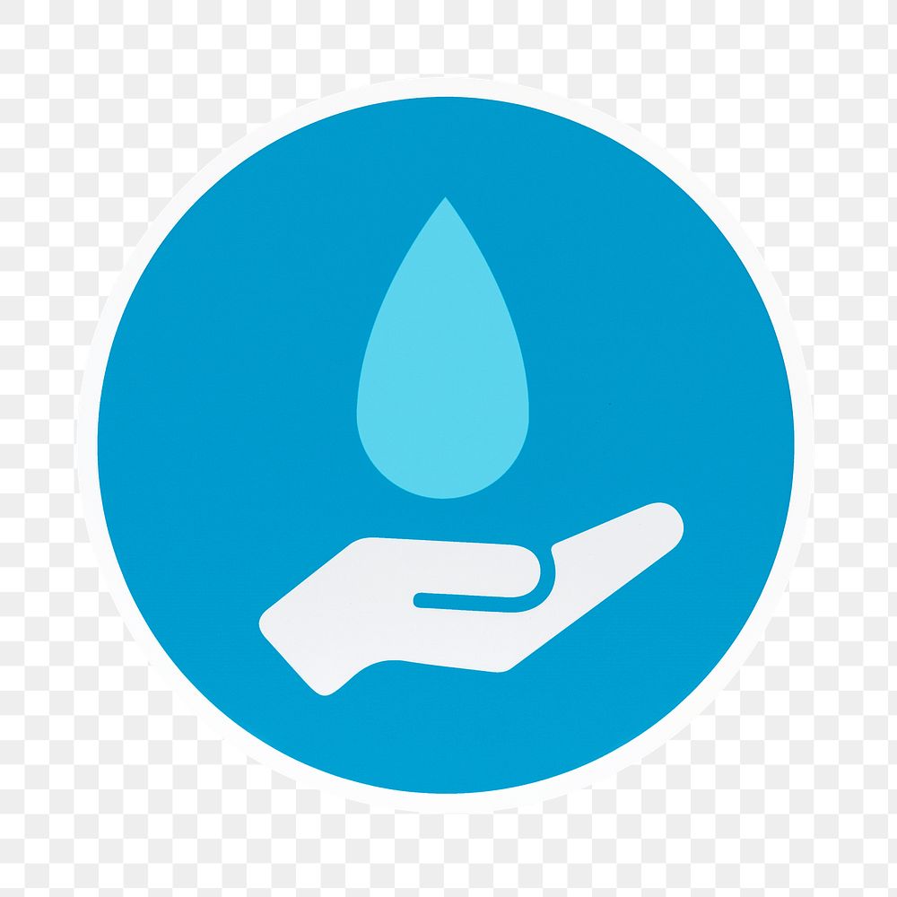 PNG Hand under dripping water icon transparent background