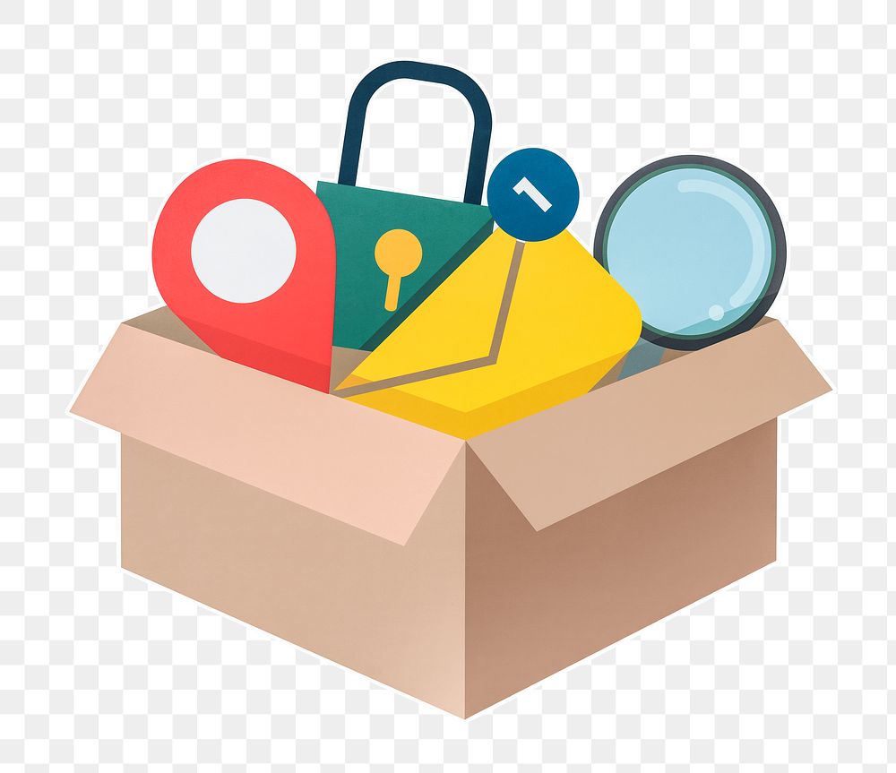 PNG Network in box sticker transparent background