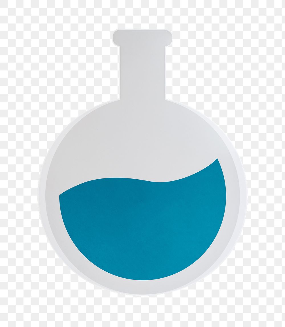 PNG   blue liquid flask sticker transparent background