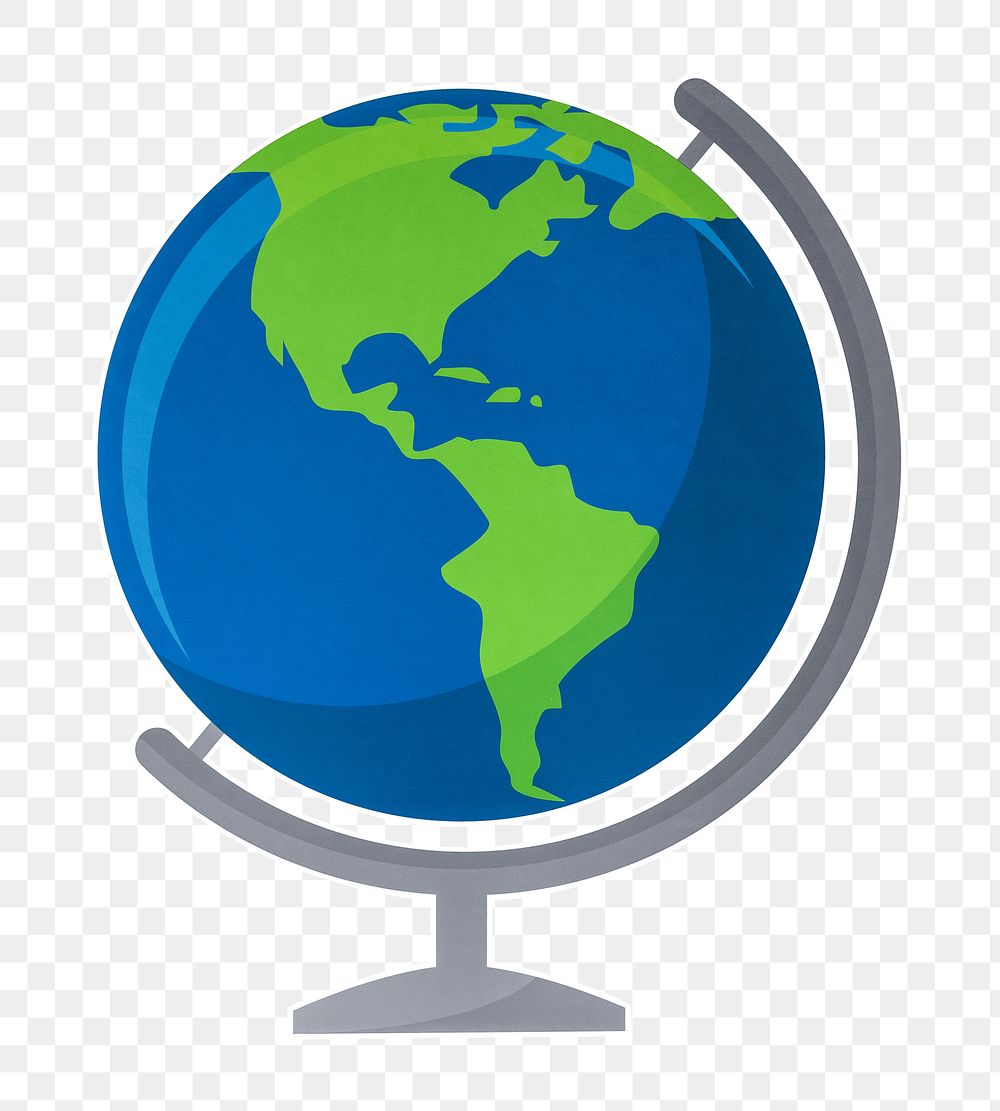 PNG globe geography sticker transparent background