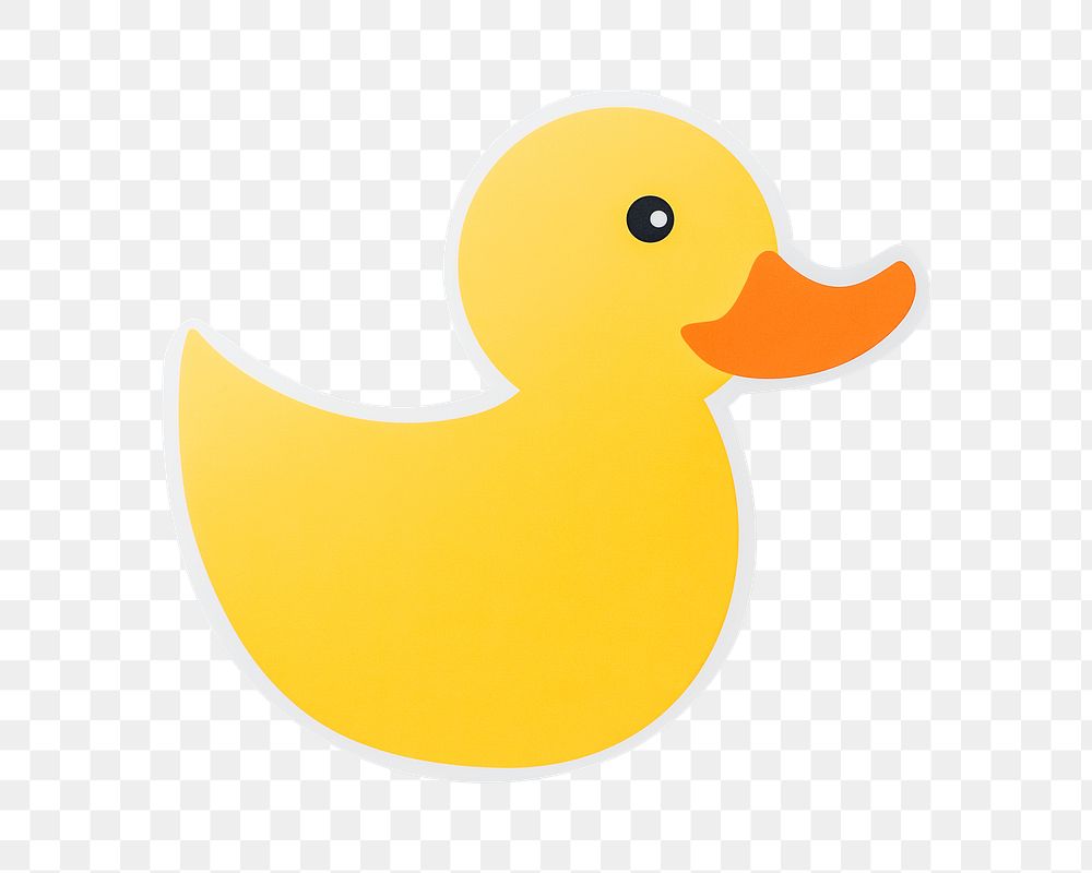 PNG Yellow rubber duck  sticker transparent background
