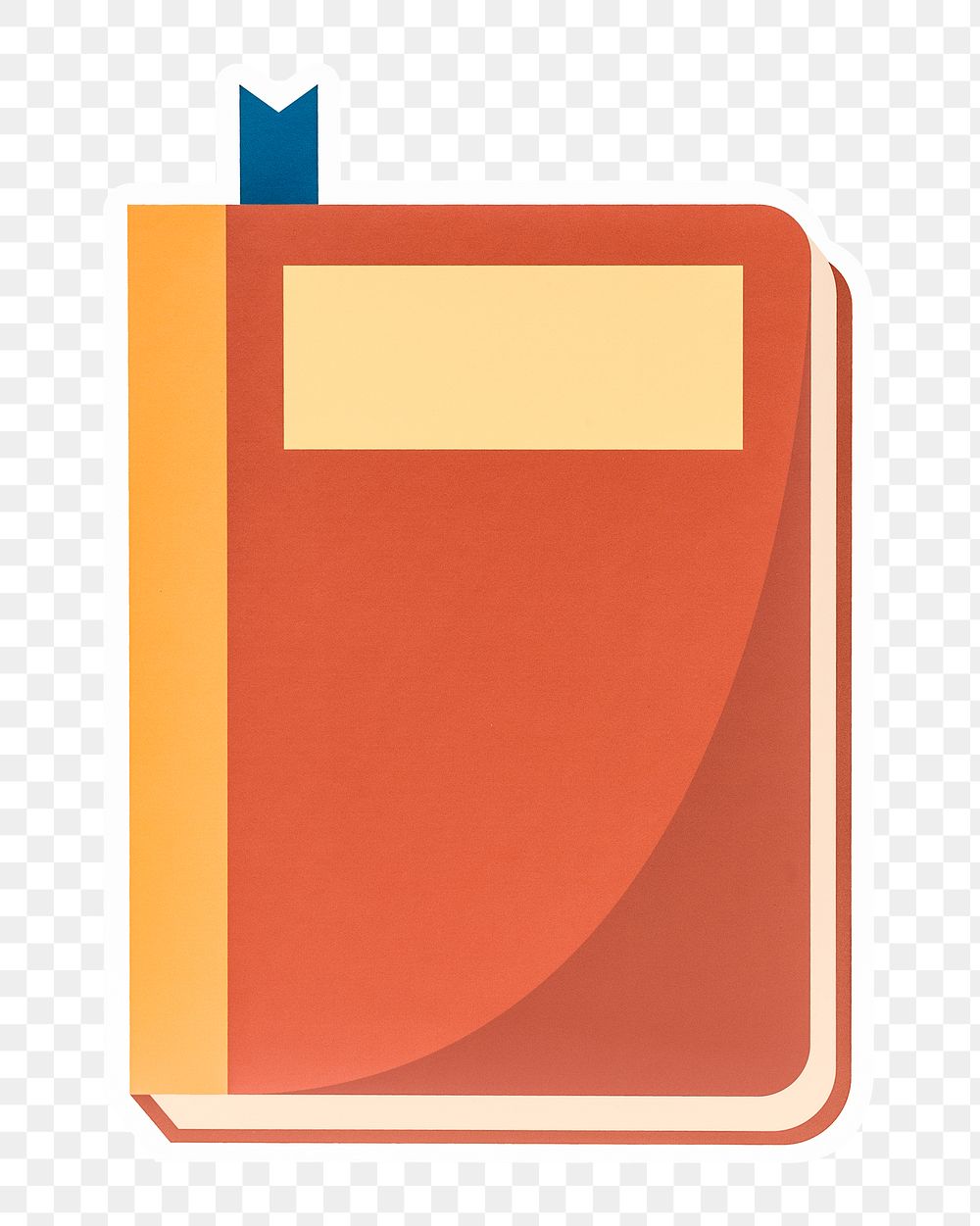 PNG orange notebook sticker transparent background