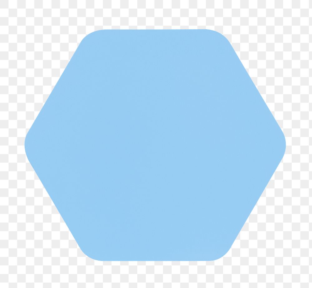 PNG  blue hexagon  sticker transparent background