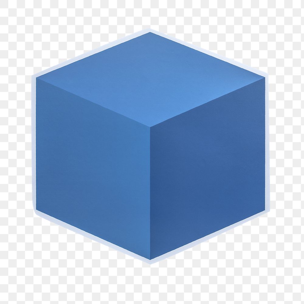 PNG 3D cube box icon  transparent background