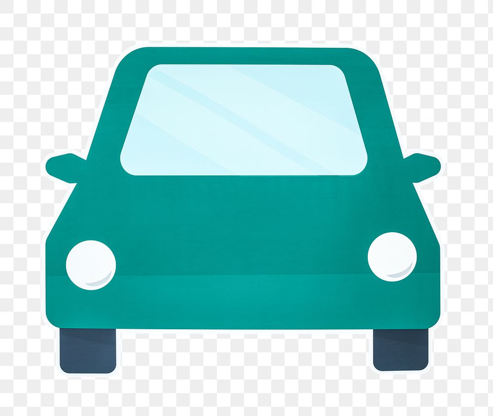 Green car png icon illustration sticker, transparent background