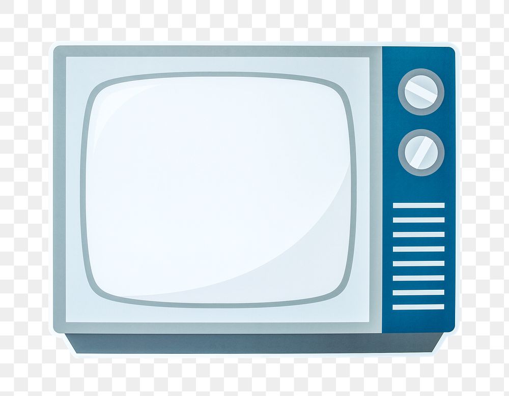 PNG Retro TV illustration icon sticker transparent background