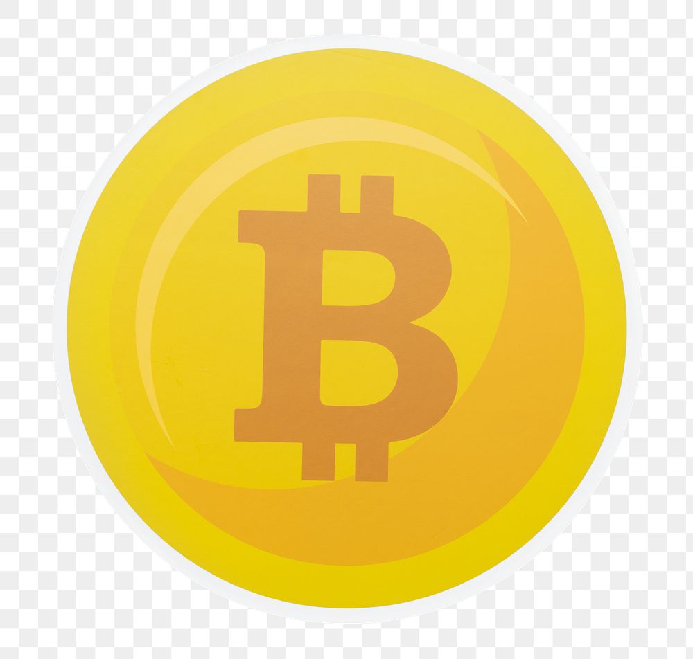 PNG gold Bitcoin icon illustration sticker transparent background