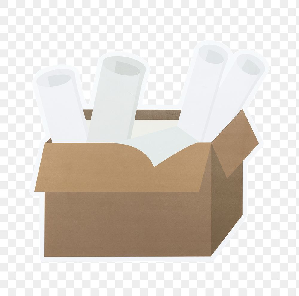 PNG paper rolls in  box  sticker transparent background