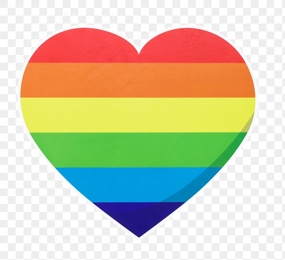 PNG LGBT heart illustration sticker transparent background