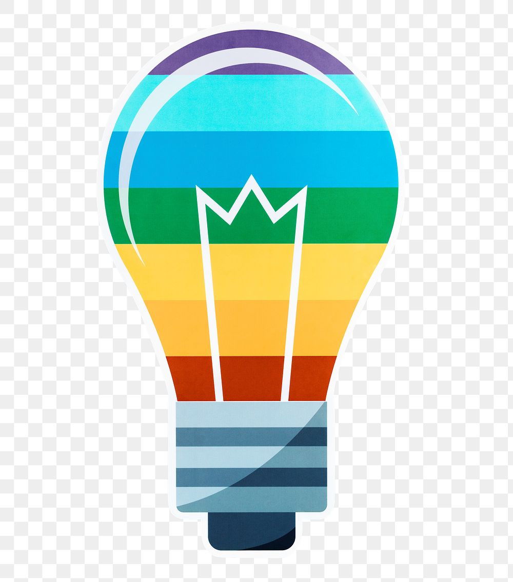 PNG  LGBT light bulb icon illustration  sticker transparent background