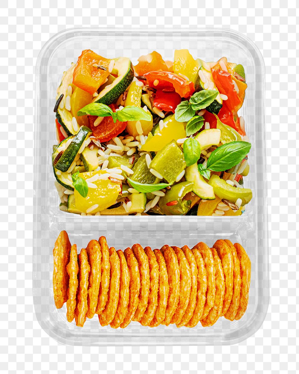PNG Homemade roasted vegetables salad, collage element, transparent background