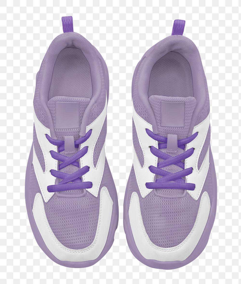 Purple sneakers png shoes, transparent background
