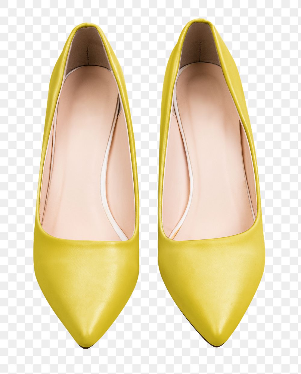 Yellow high heels png shoes, transparent background