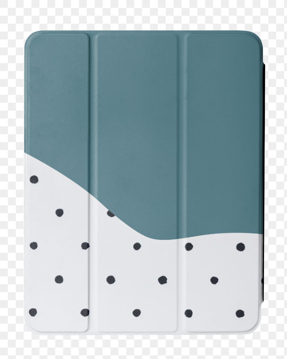 Tablet case png green & polka dot, transparent background