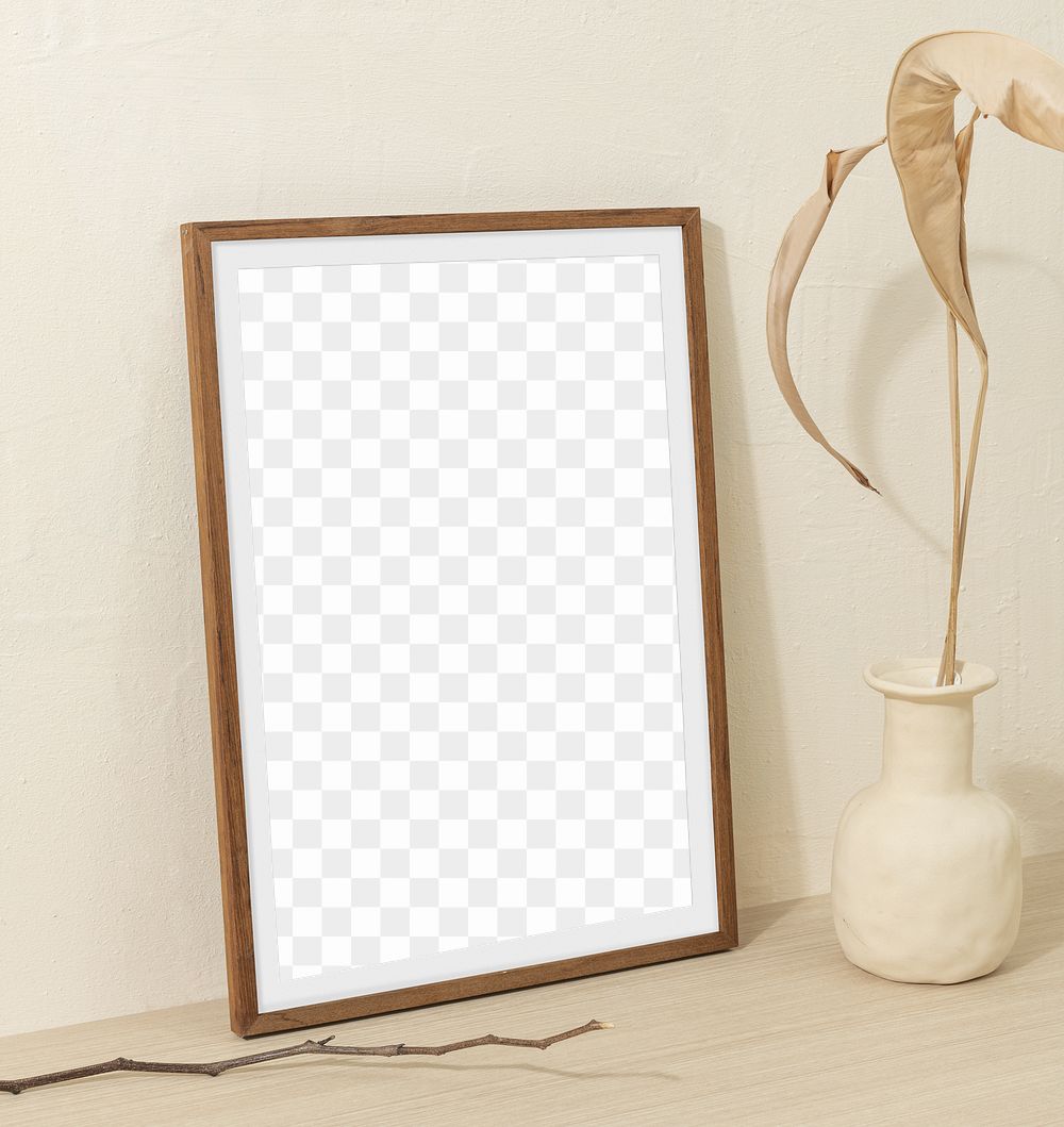 Photo frame png mockup , minimal home decor, transparent design