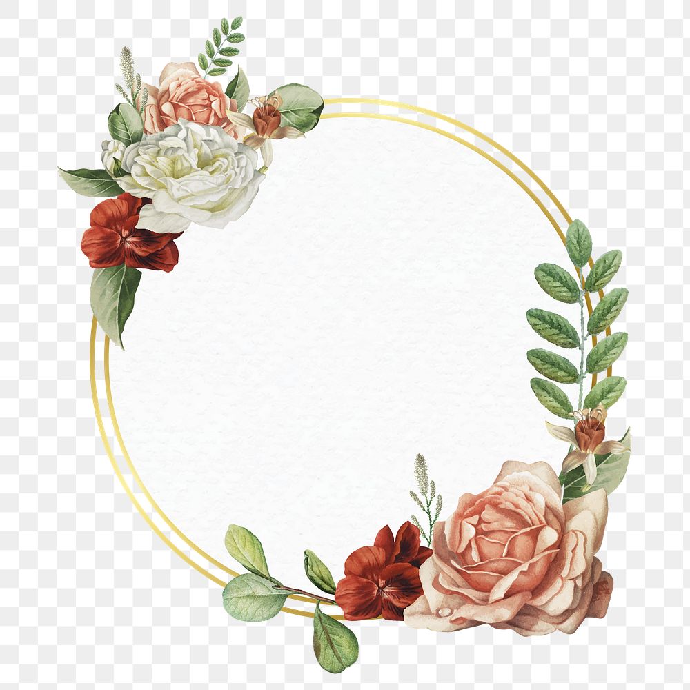 Aesthetic rose png frame, transparent background