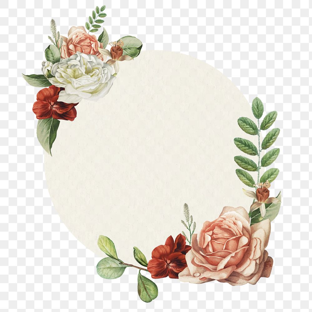 Aesthetic rose png badge, transparent background