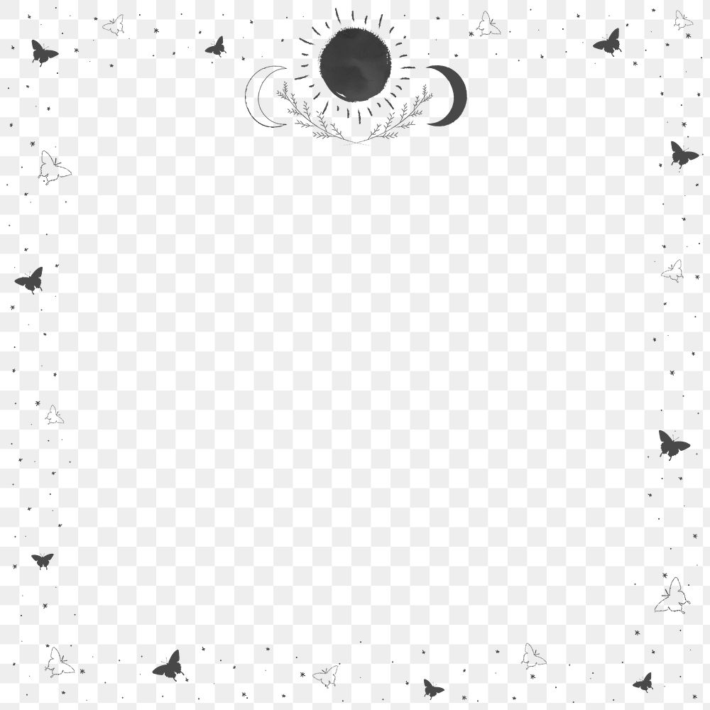 Moon png frame, transparent background