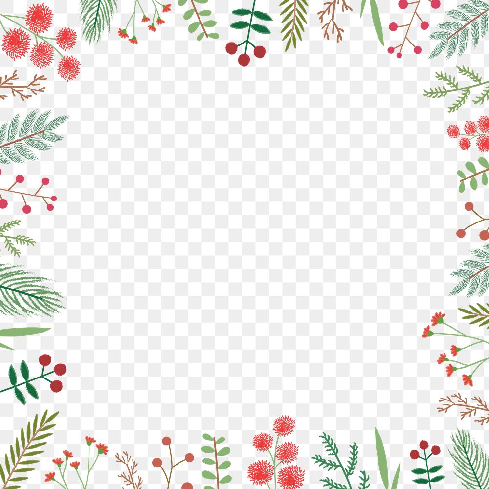 Christmas png border, transparent background