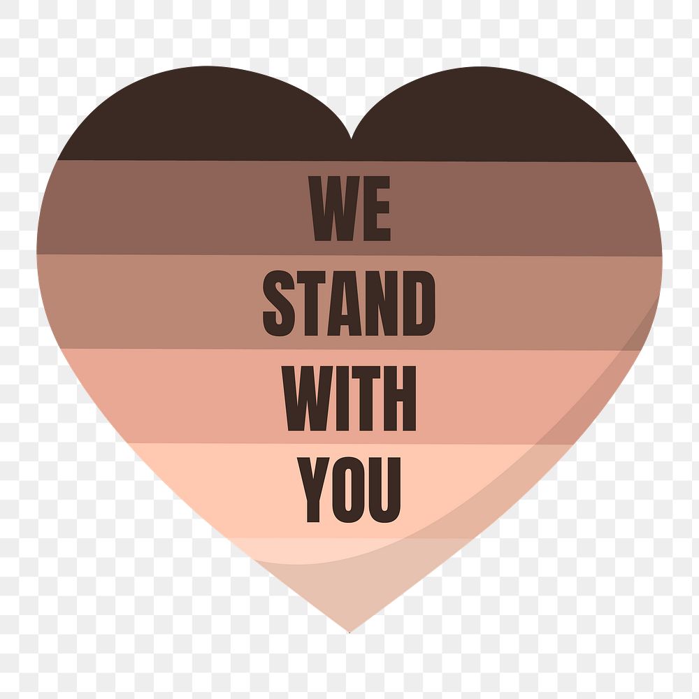 We stand with you png, transparent background
