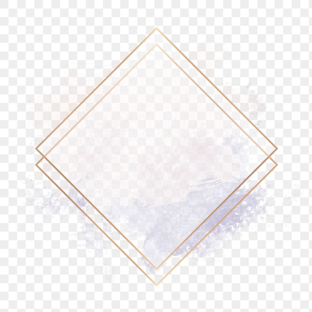 Png golden geometric frame, transparent background