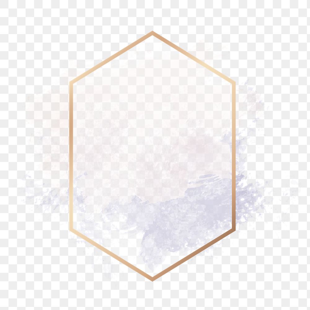 Png golden geometric frame, transparent background