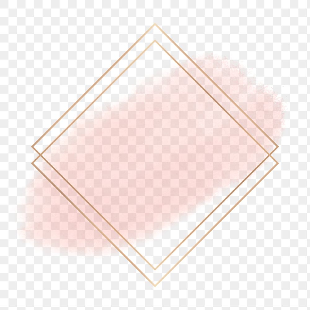 Png golden geometric frame, transparent background