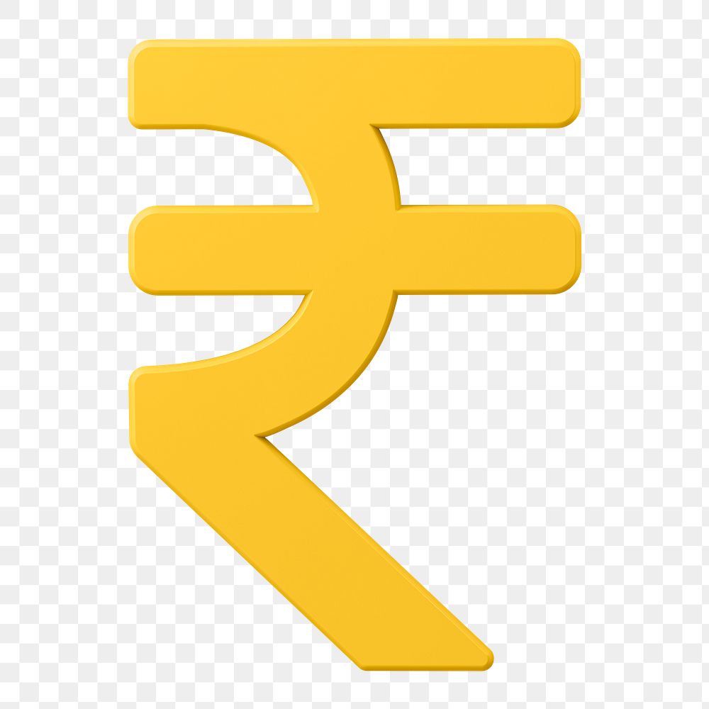Indian Rupee png sign clipart, money currency exchange 3D on transparent background