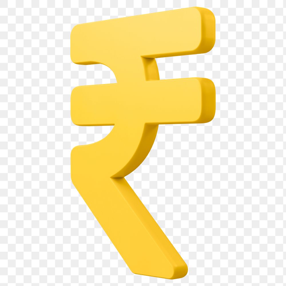 Indian Rupee png sign clipart, money currency exchange 3D on transparent background