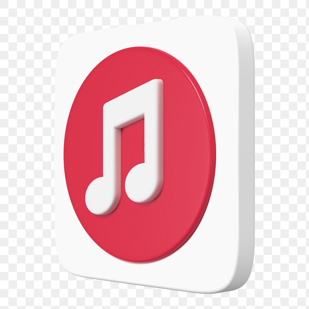Music streaming png app icon, 3D online platform graphic in pink