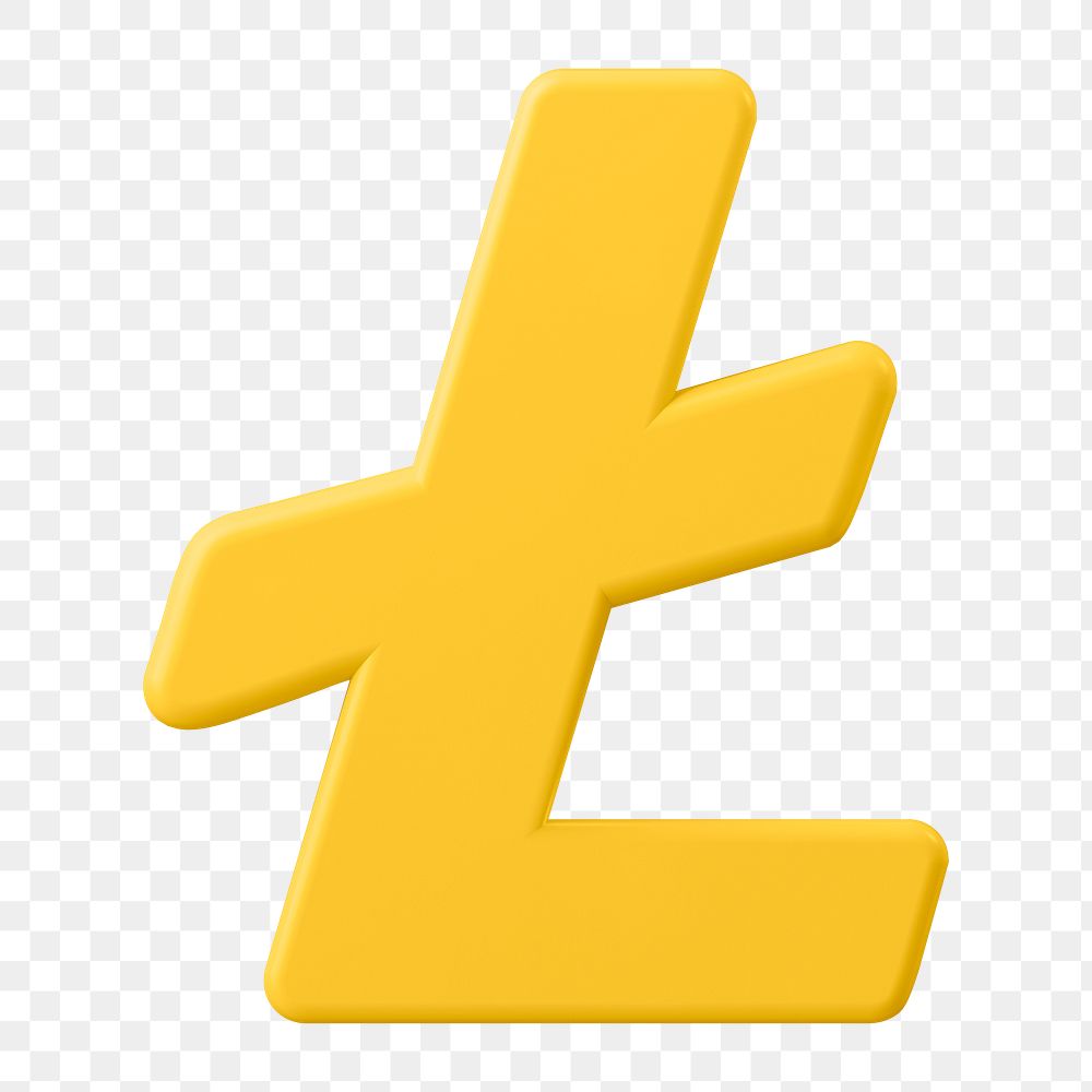 3D Litecoin png blockchain cryptocurrency icon, open-source finance