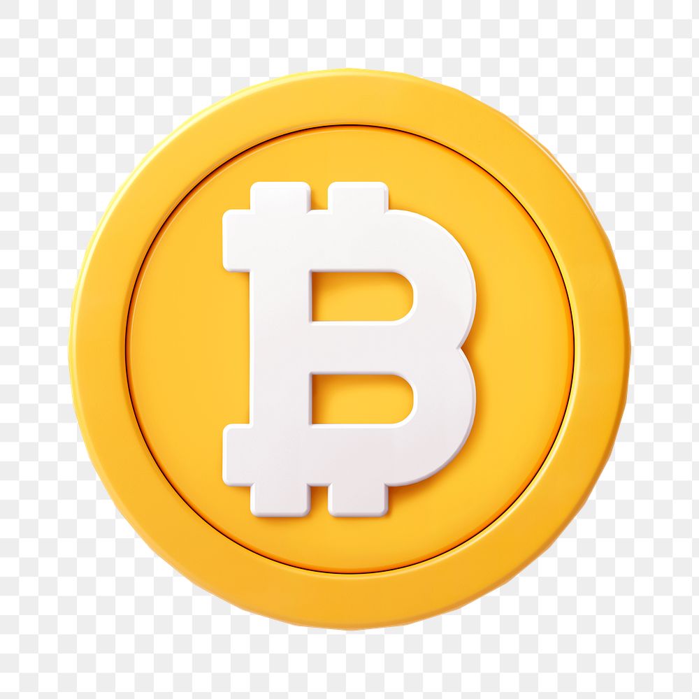 3D Bitcoin png blockchain cryptocurrency icon, open-source finance