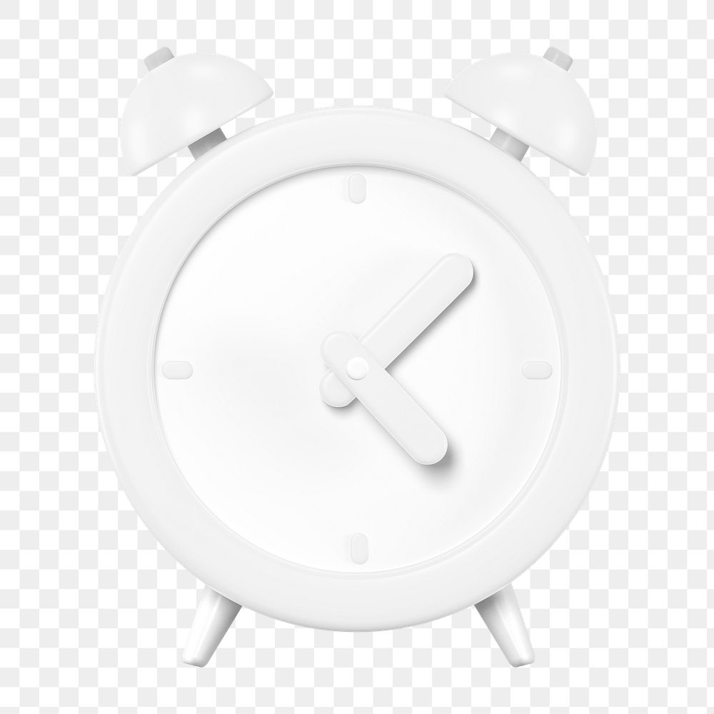 Alarm clock png element, 3d clipart, business graphic on transparent background