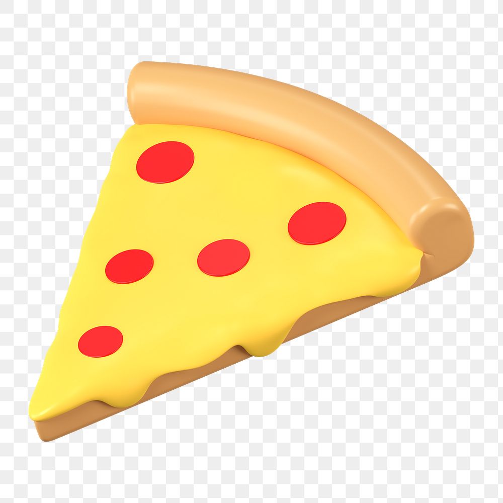 Pizza sticker png, 3d food clipart on transparent background