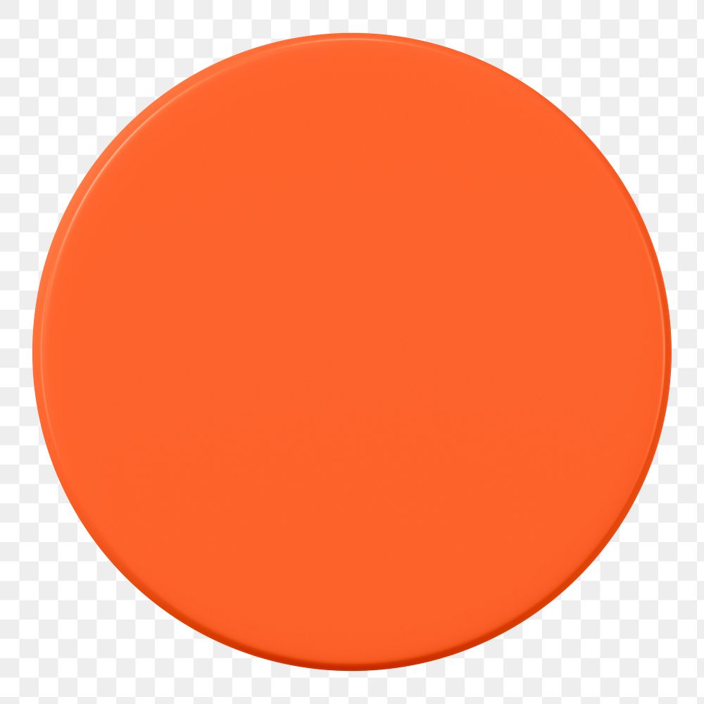 Orange circle png sticker, round 3D transparent background