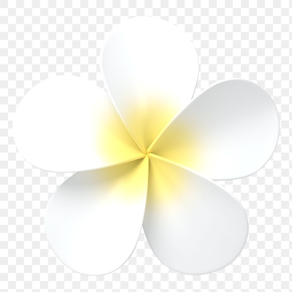 White flower png sticker, botanical 3D cartoon transparent background