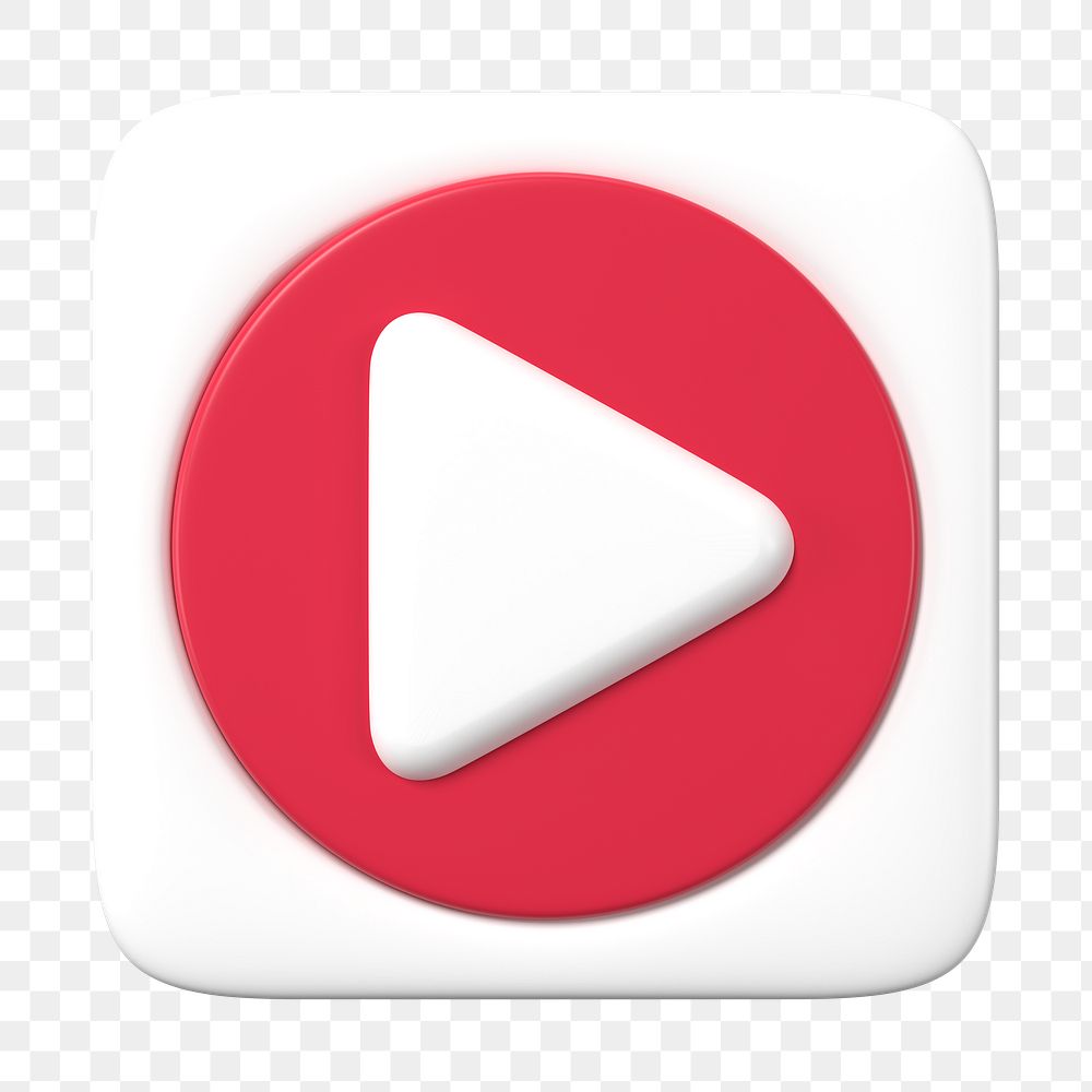 Music app png icon, 3D play button graphic for marketing