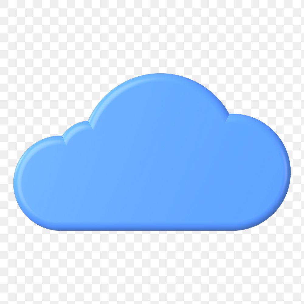 3D png cloud computing clipart, technology graphic on transparent background