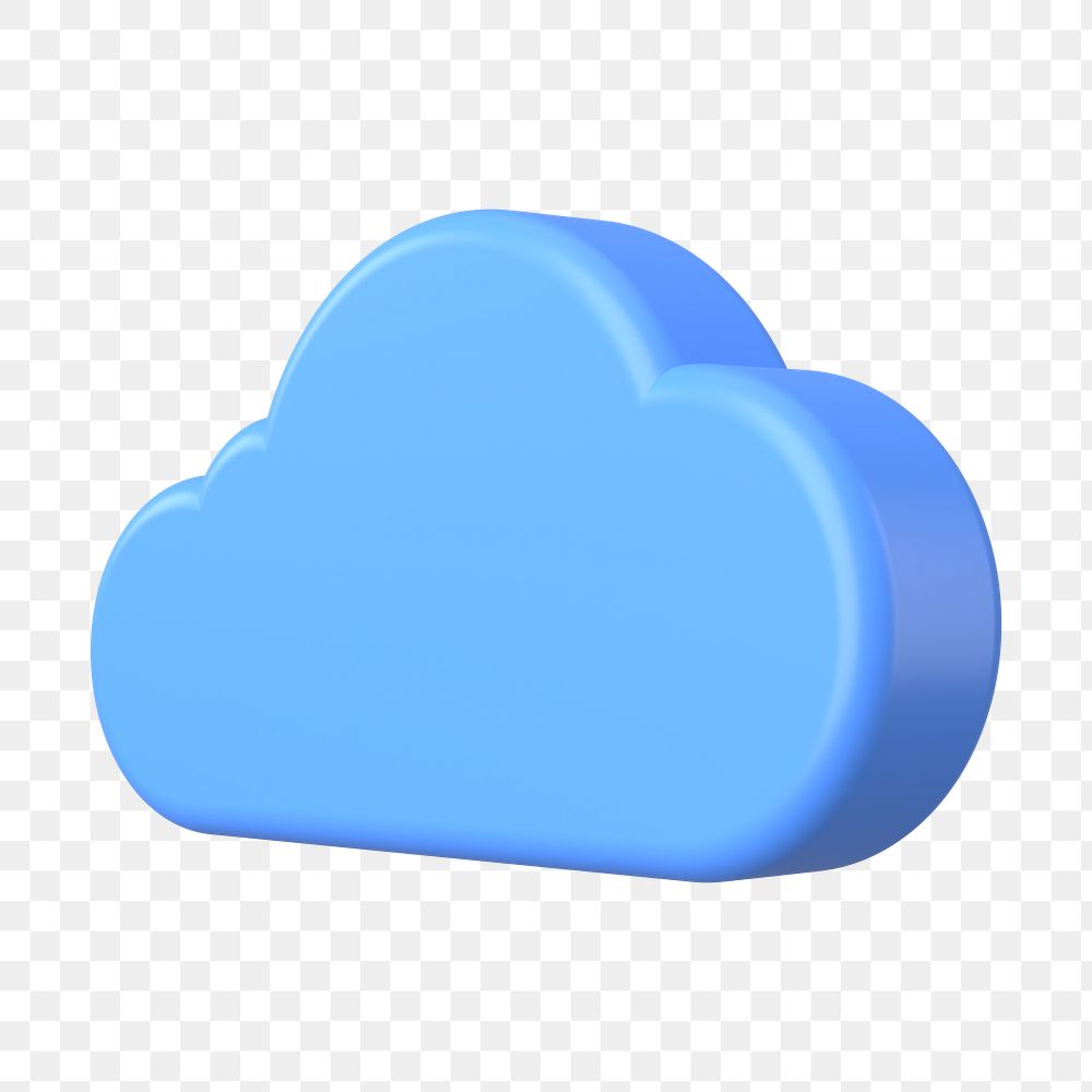 3D png cloud computing clipart, technology graphic on transparent background