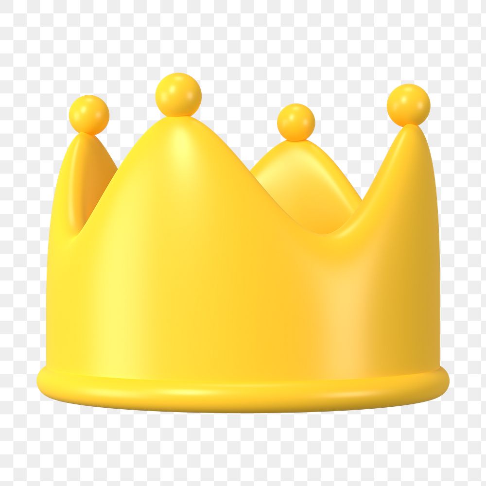 3D crown png marketing clipart, ranking symbol on transparent background