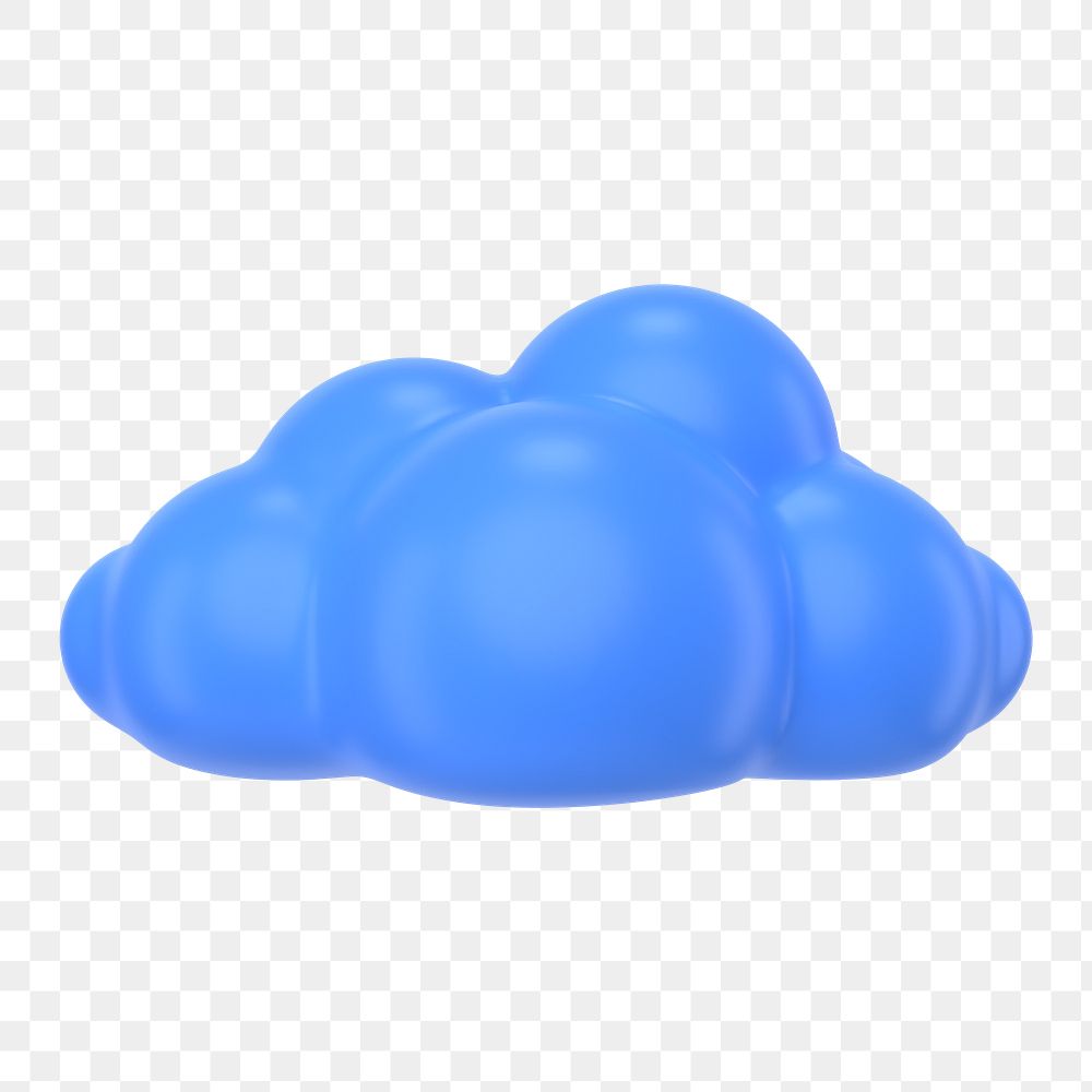Blue cloud png sticker, weather forecast graphic on transparent background