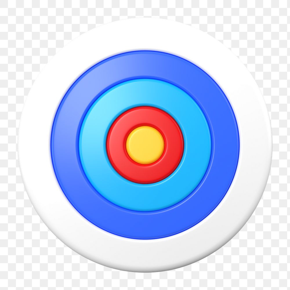 3D dartboard png sticker, business target graphic on transparent background